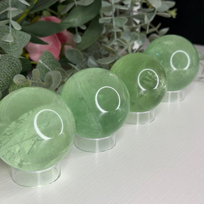 Green Apple Fluorite Spheres