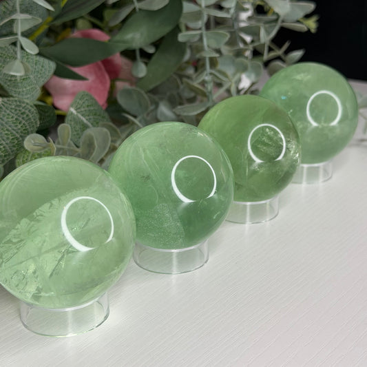 Green Apple Fluorite Spheres