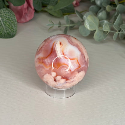 Carnelian Flower Agate Sphere C