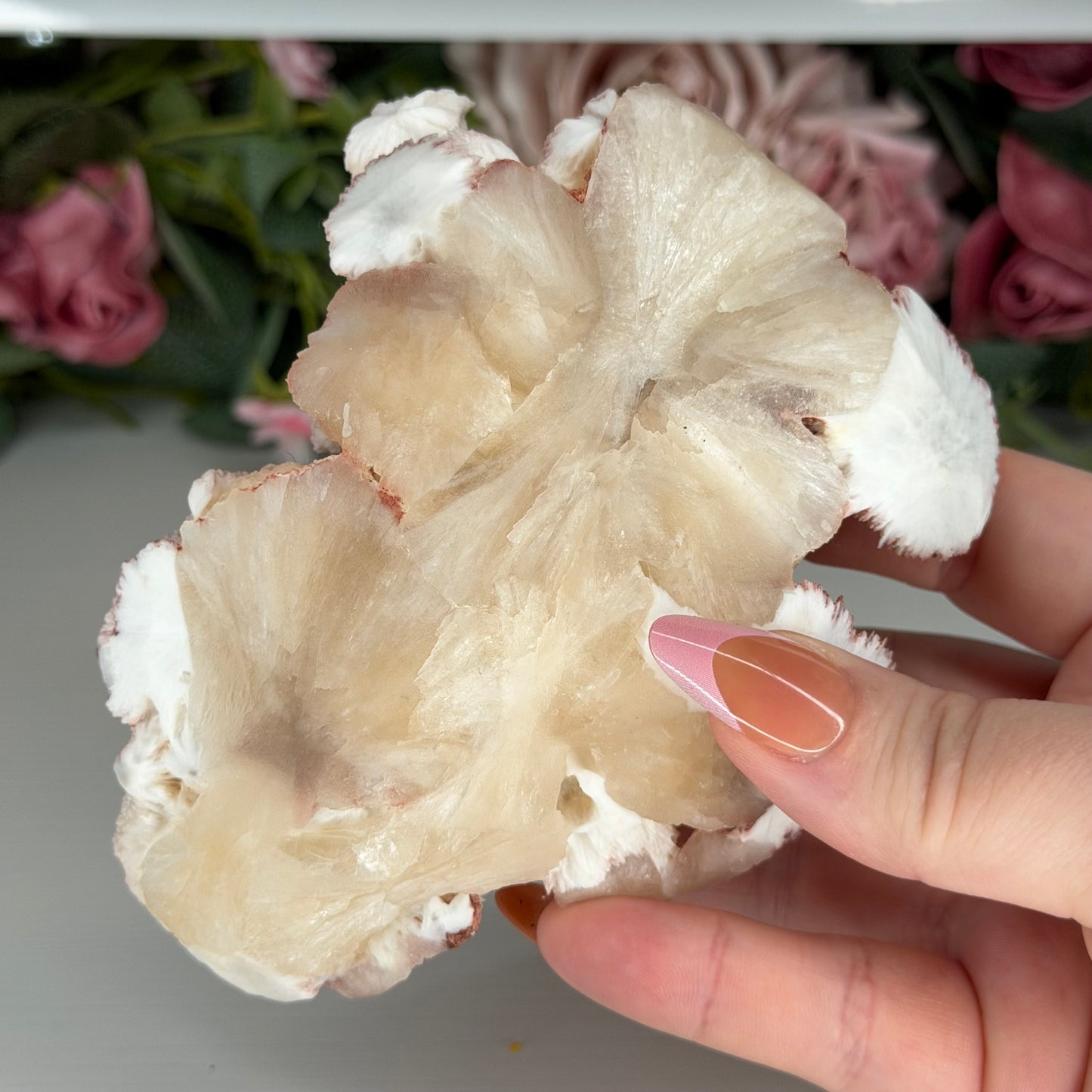 Pink Mordenite On Stilbite