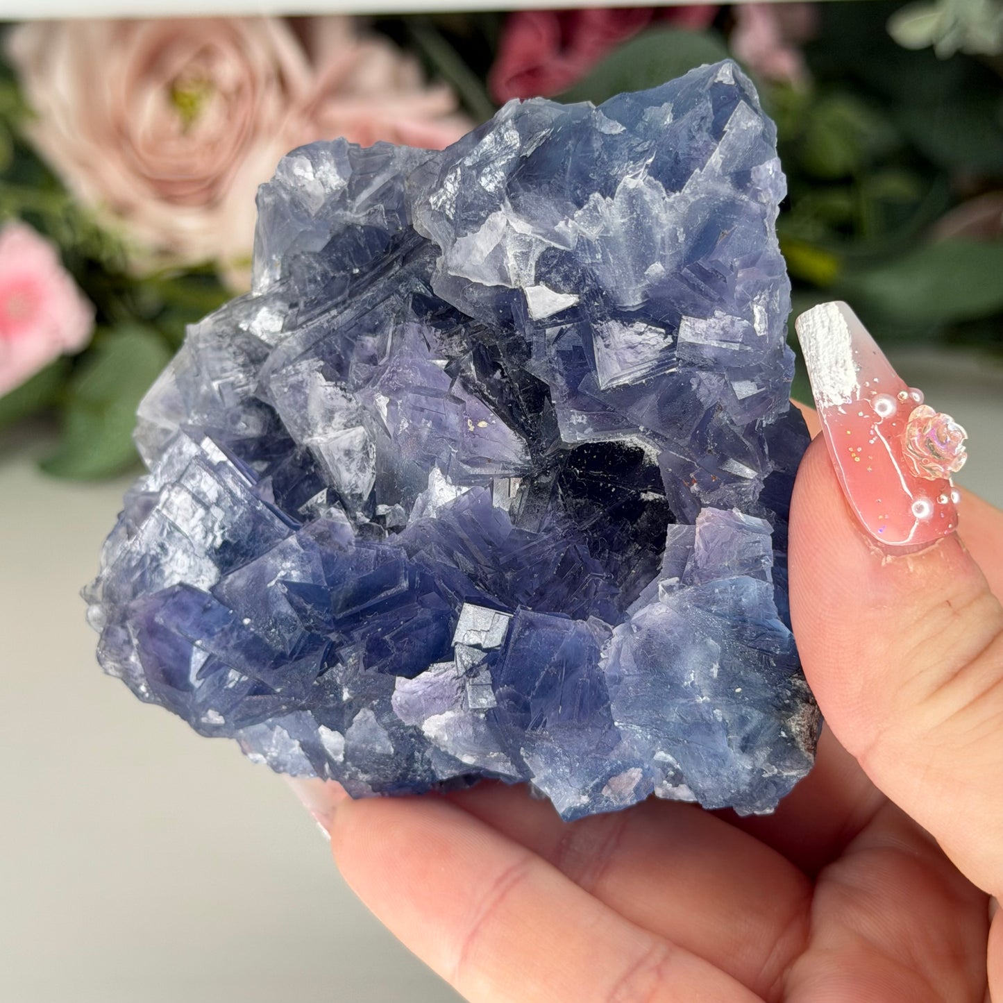 Blue Fluorite Specimen Stand Included