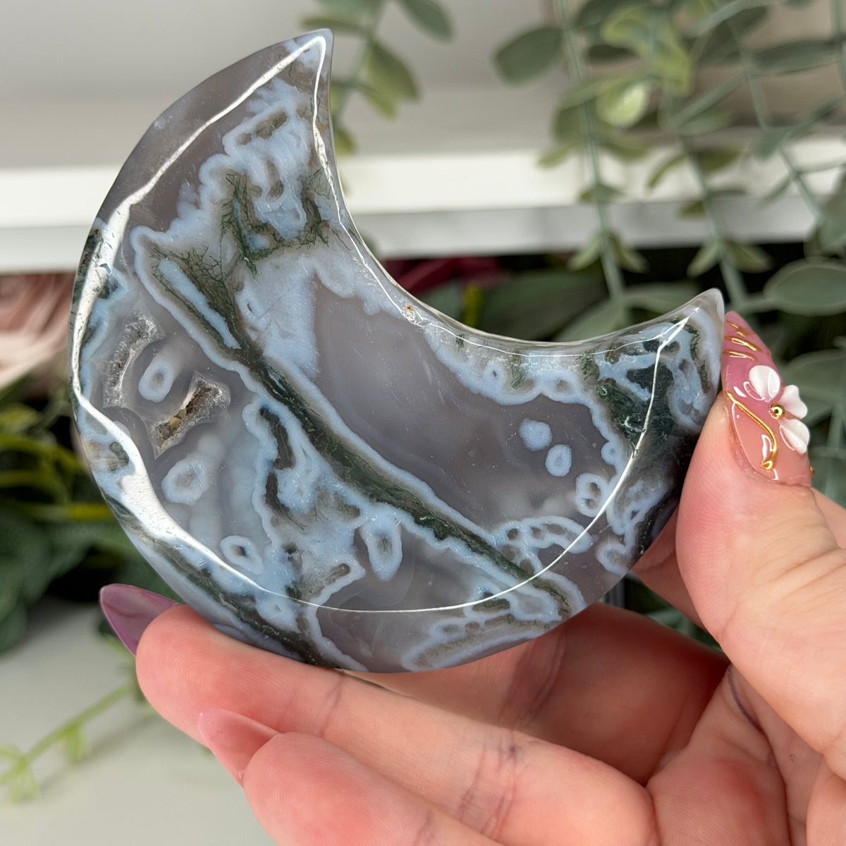 Moss Agate Moon E
