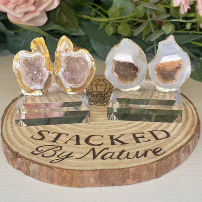 Brazilian Agate Geode Pairs