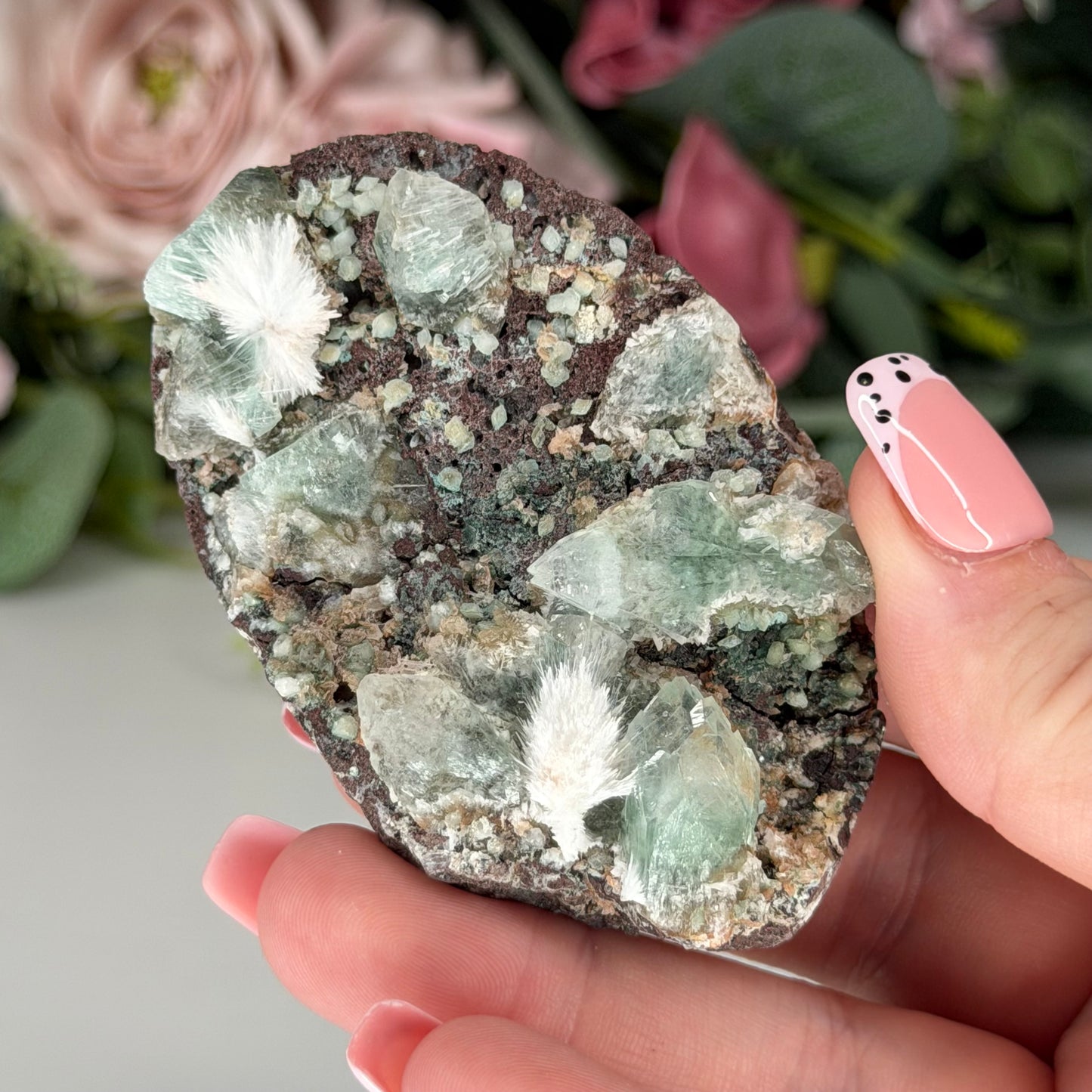 Green Apophyllite With Mordenite AN