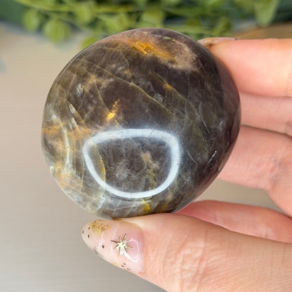 Chunky Black Moonstone Palmstones