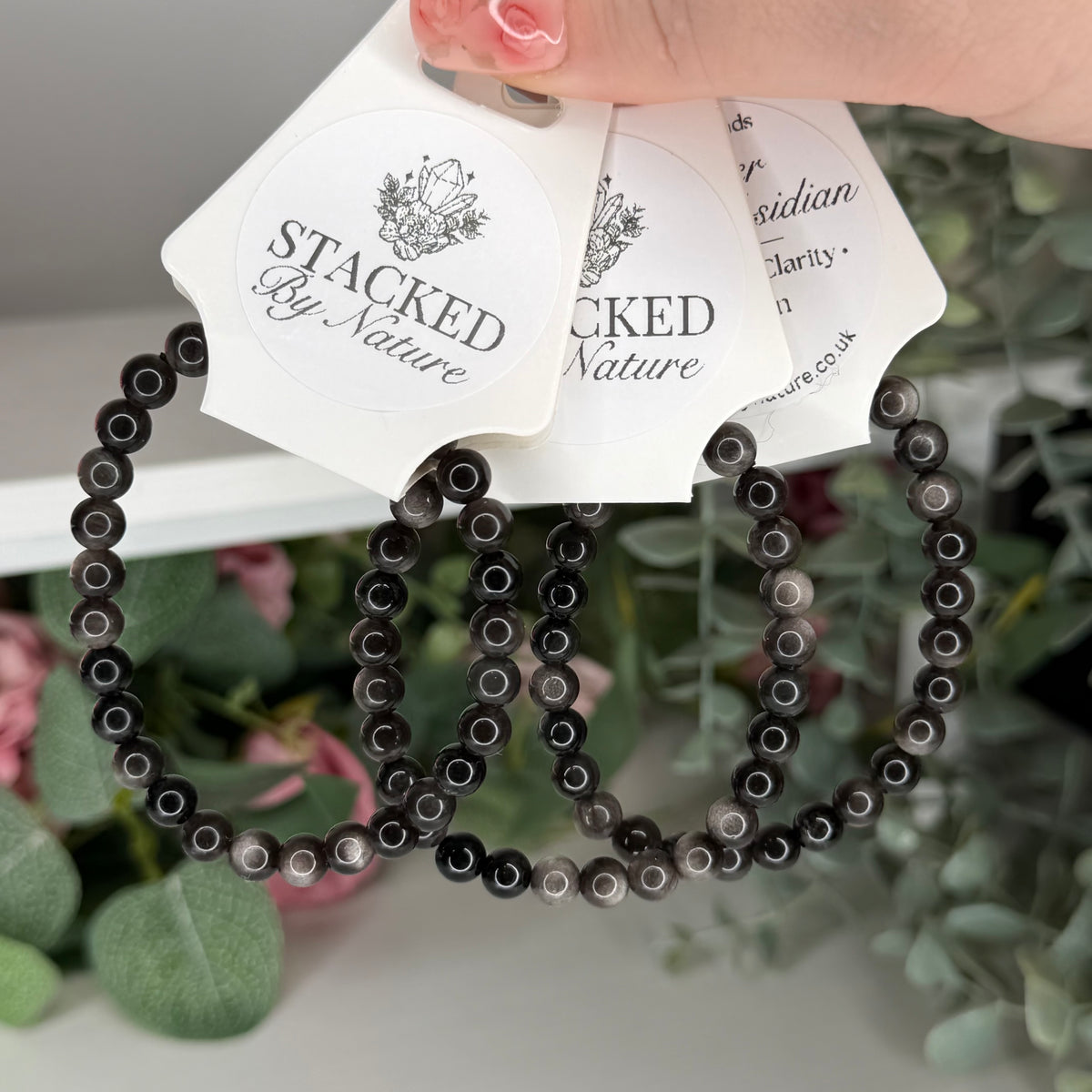 Silver Sheen Obsidian Bracelet (6mm)
