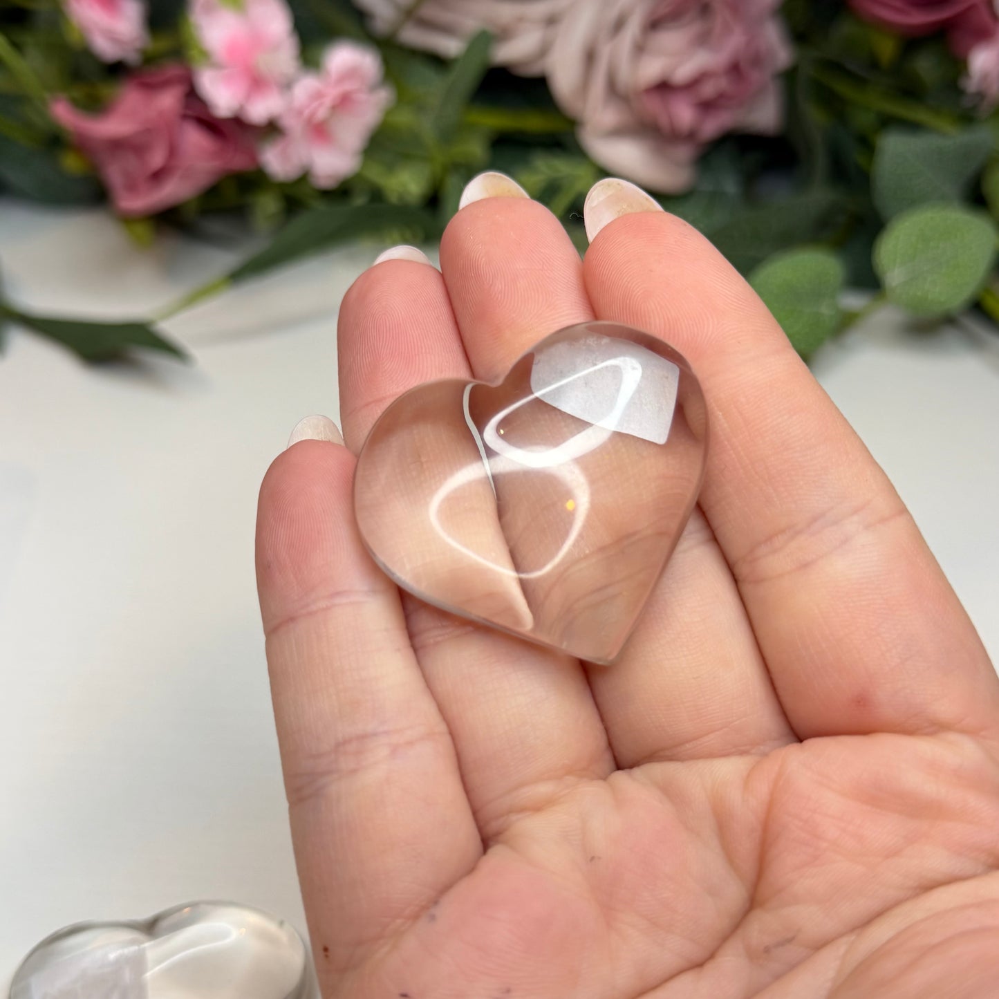 Clear Quartz Hearts