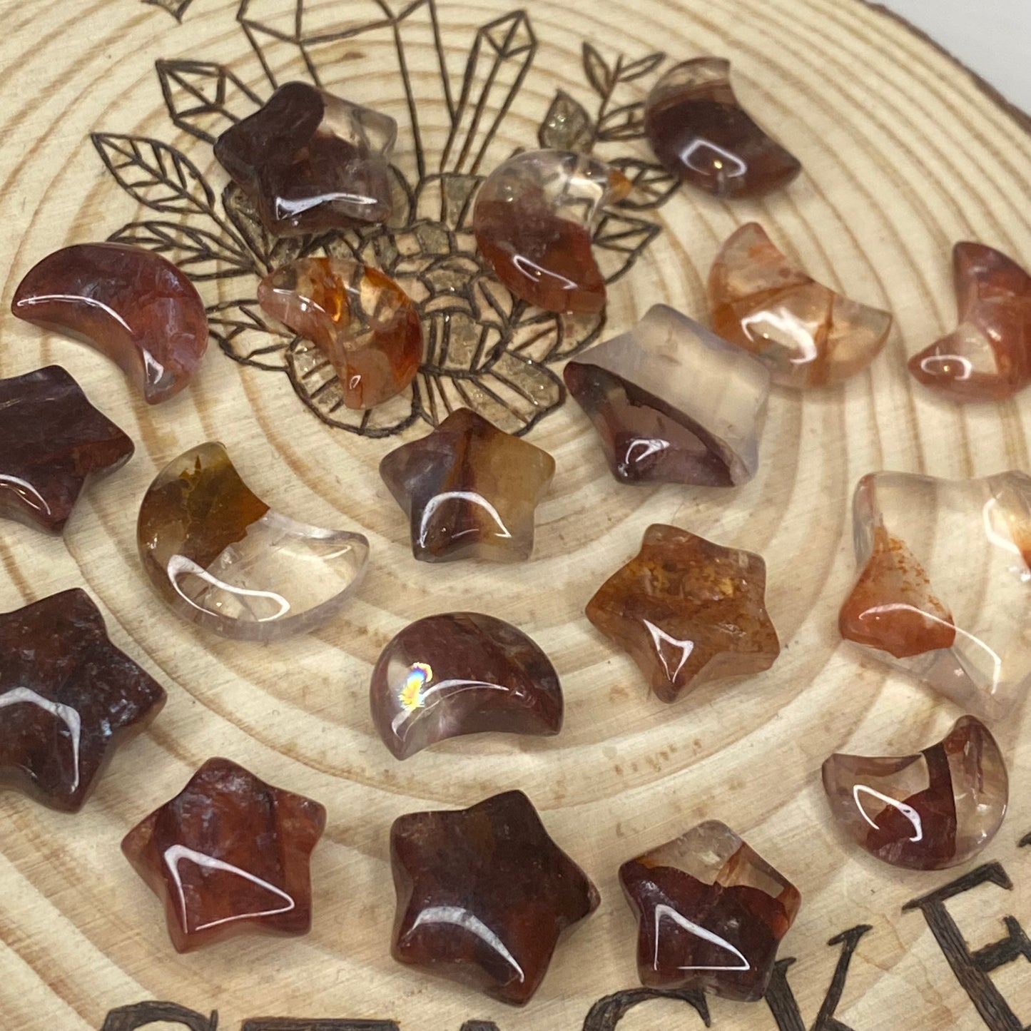 High Quality Fire Quartz Mini Stars & Moons