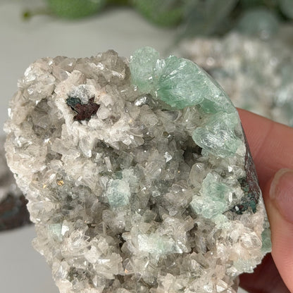 Green Apophyllite With Heulandite & Stilbite