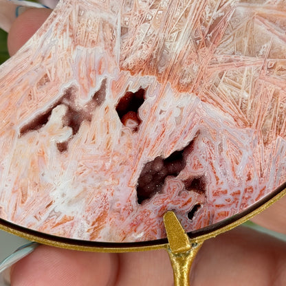 Pink Stick Agate Moon B