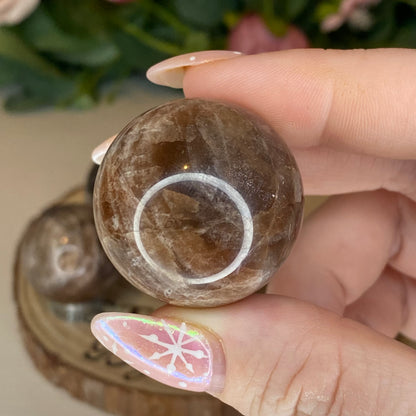 Chocolate Moonstone Spheres