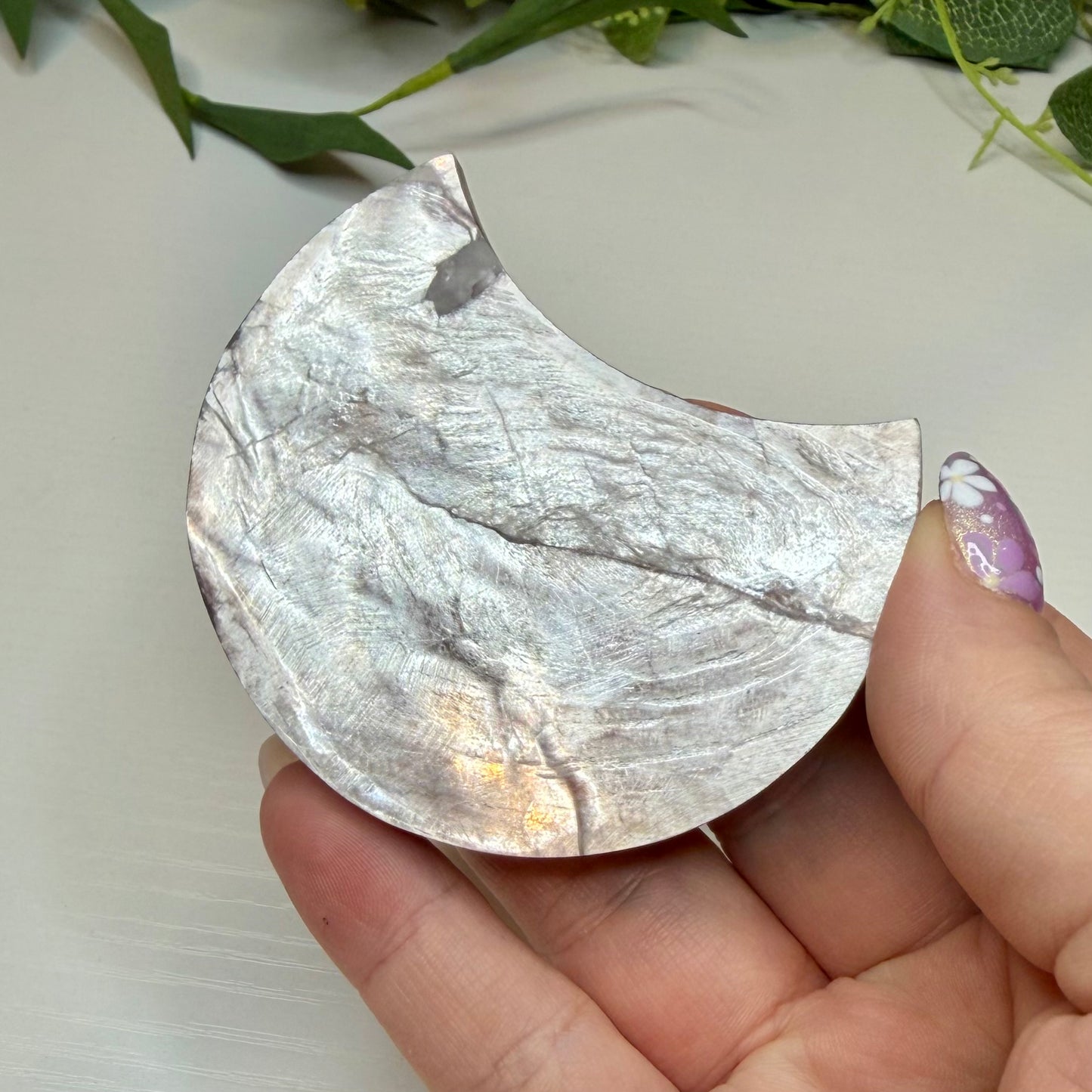 Purple Mica Moon on Stand