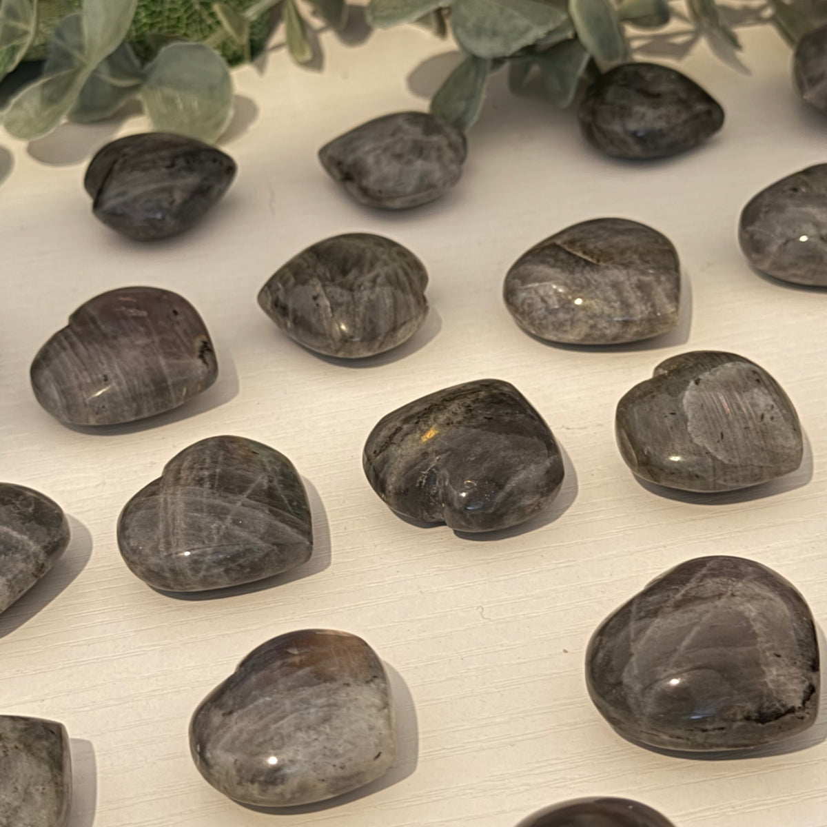 Sunset Labradorite Hearts