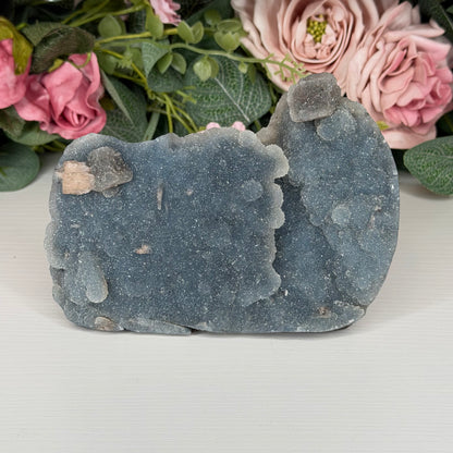 Blue Chalcedony With Stilbite & Calcite 569g