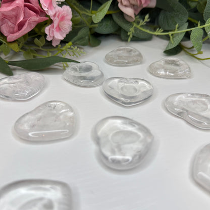 Clear Quartz Heart Shaped Worry Stones (Intuitively Chosen)