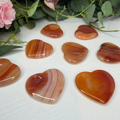 Carnelian Heart Shaped Worry Stone (Intuitively Chosen)