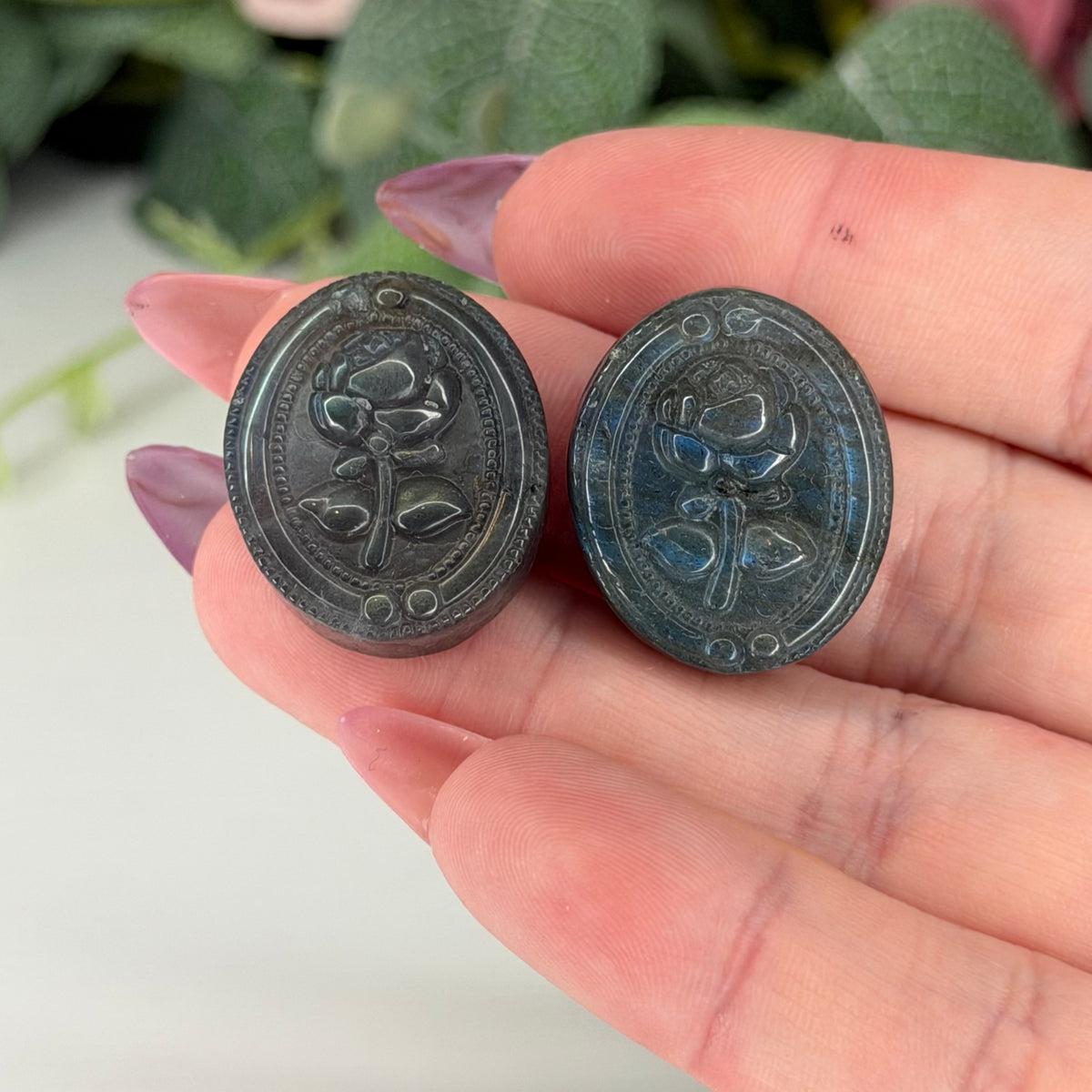 Labradorite Rose Cabs