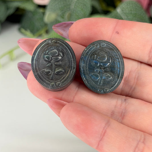 Labradorite Rose Cabs