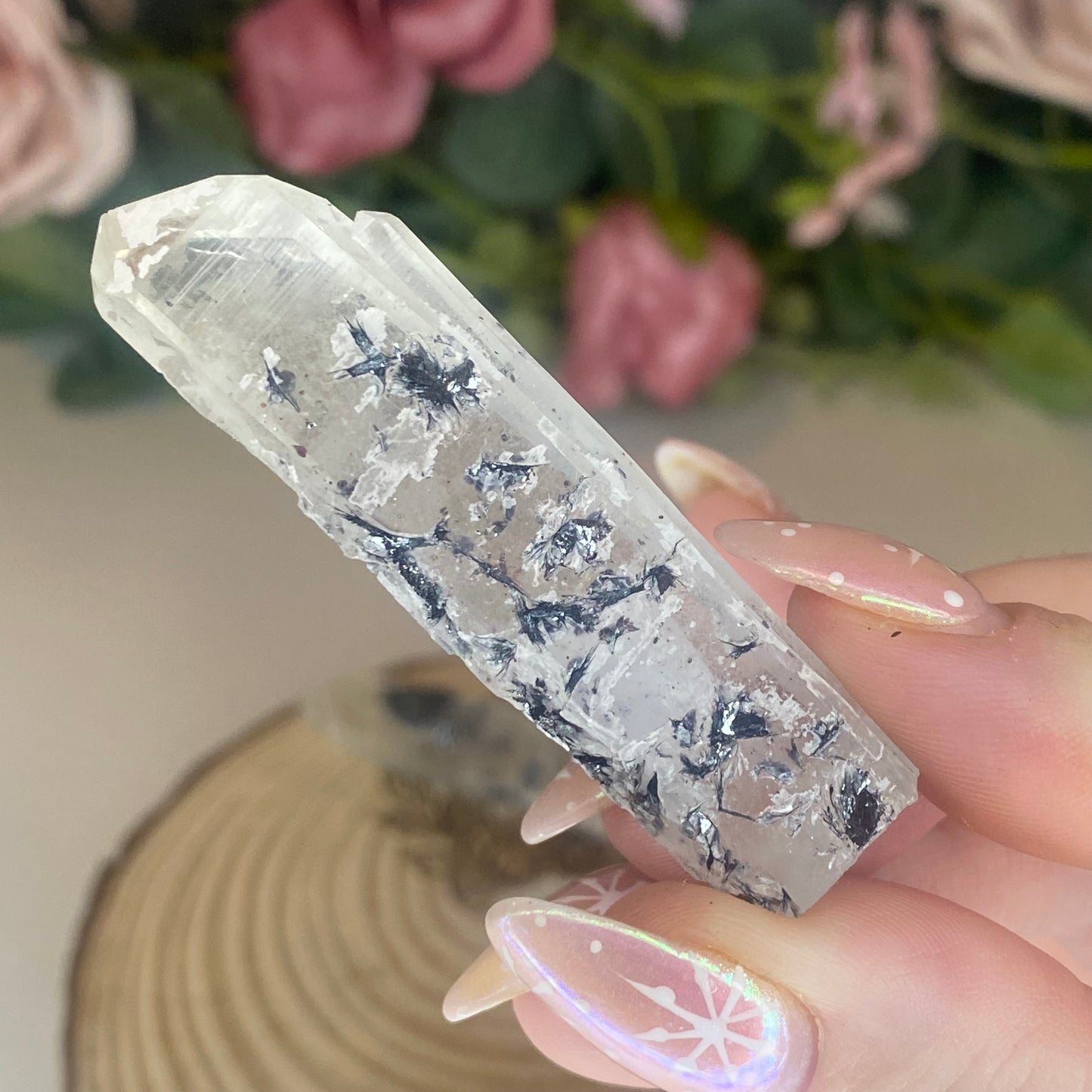 Raw Specularite on Quartz