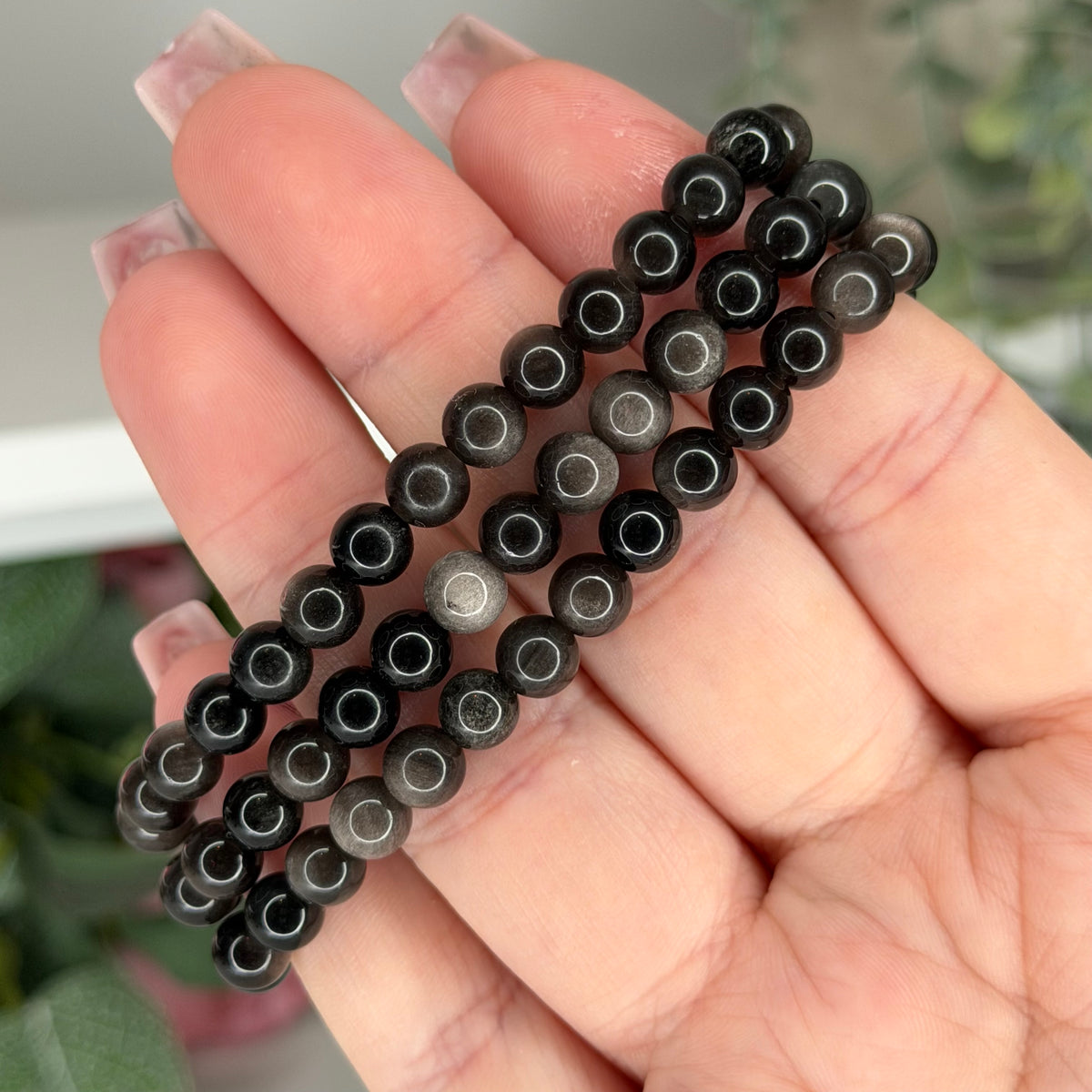 Silver Sheen Obsidian Bracelet (6mm)