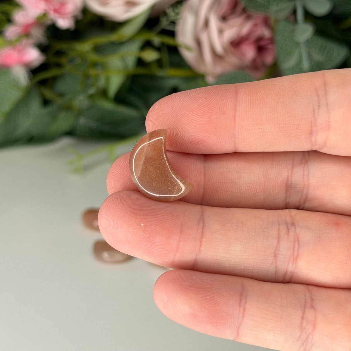Mini Peach Moonstone Moon