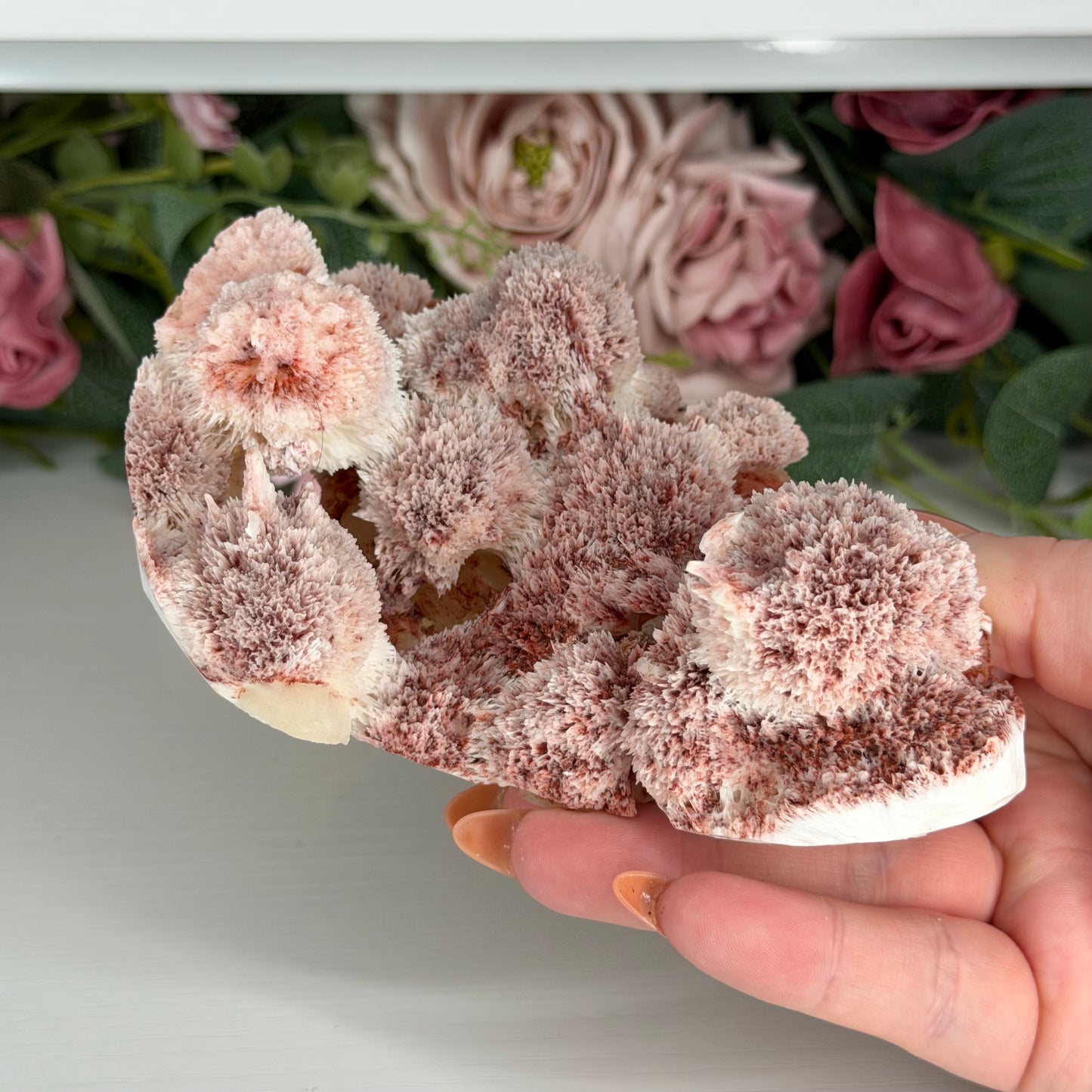 Pink Mordenite On Stilbite