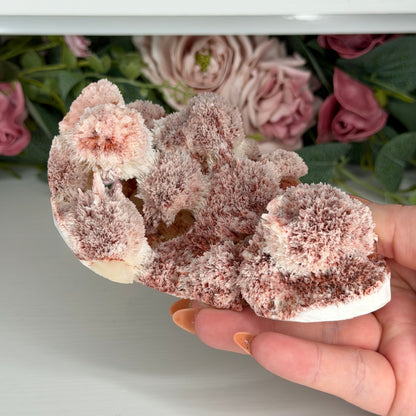 Pink Mordenite On Stilbite
