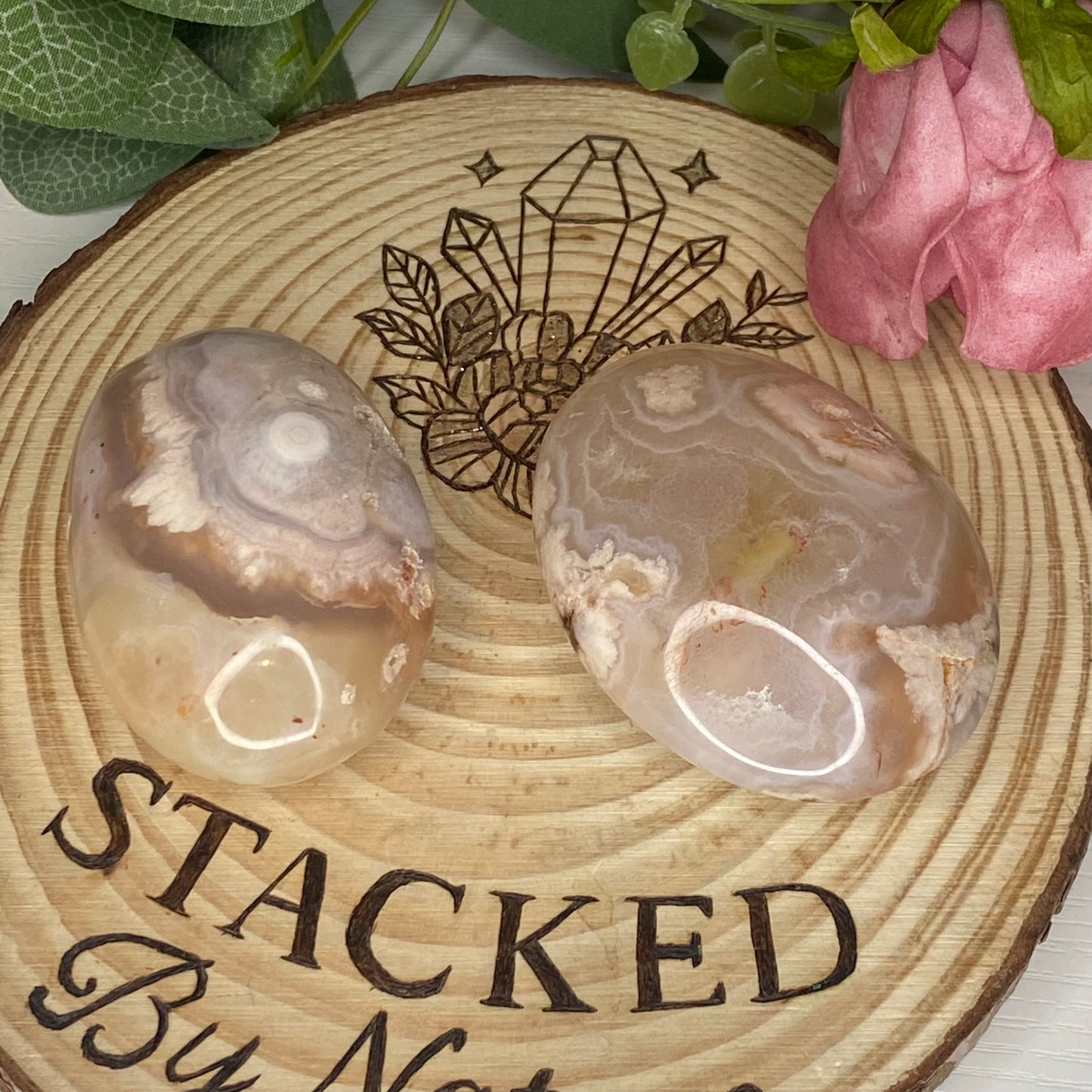 Flower Agate Palmstones