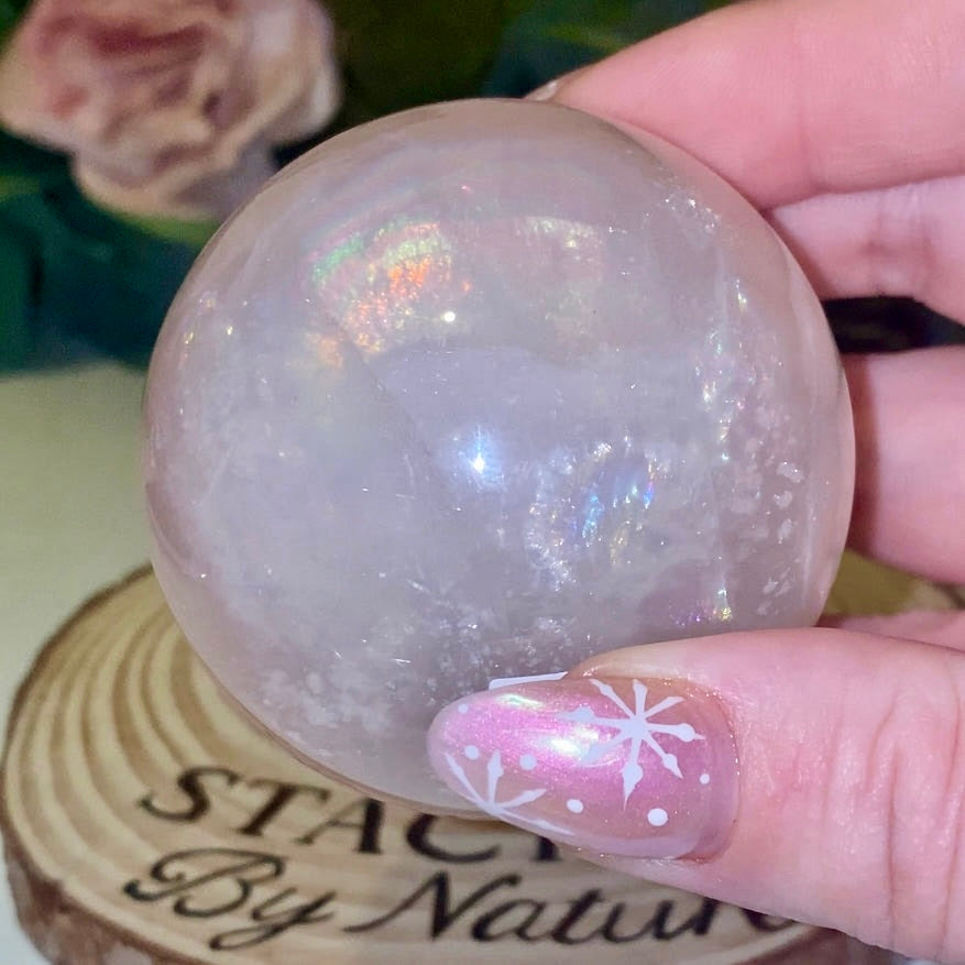 Pink Girasol Quartz Sphere