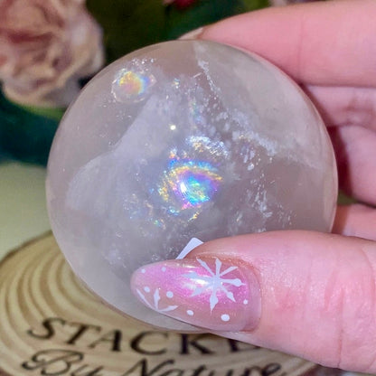 Pink Girasol Quartz Sphere