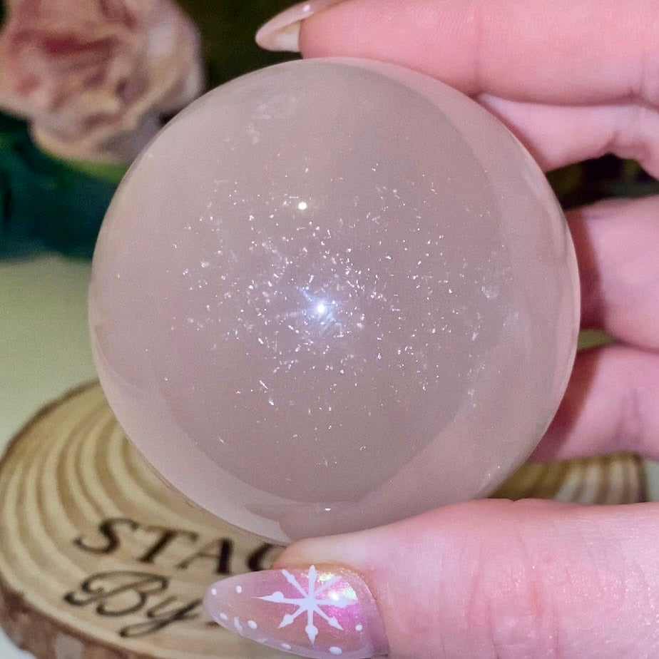 Pink Girasol Quartz Sphere