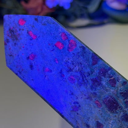 Ruby in Fuchsite Tower (Inperfect)  Polished Natural Stone (UV Reactive)  705g
