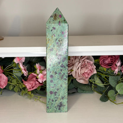 Ruby in Fuchsite Tower (Inperfect)  Polished Natural Stone (UV Reactive)  705g